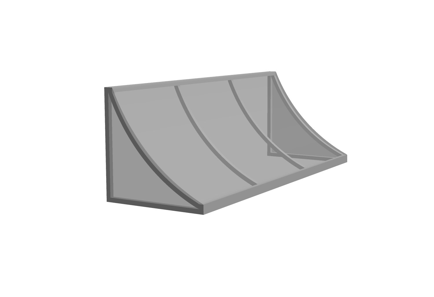 3D model of a concave awning