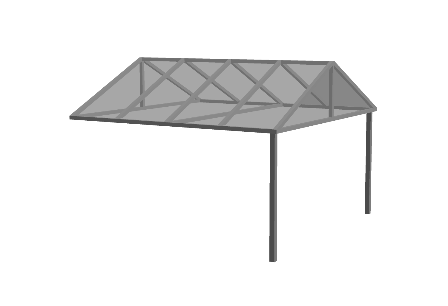 3D model of a gable marquee awning