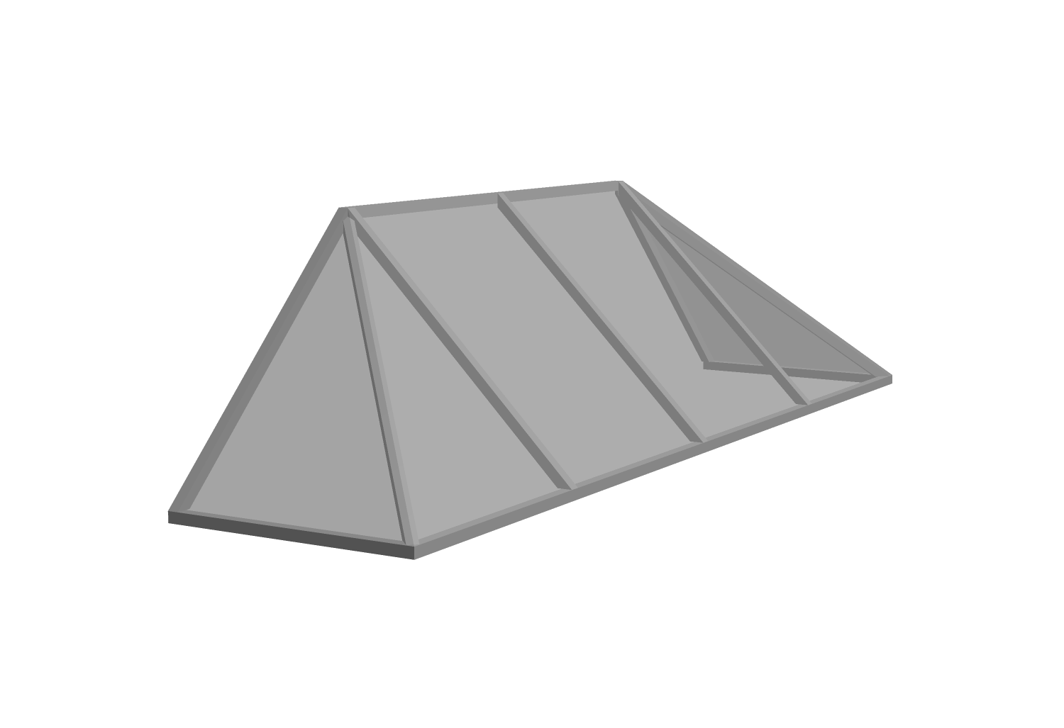 3D model of a hipped traditional awning