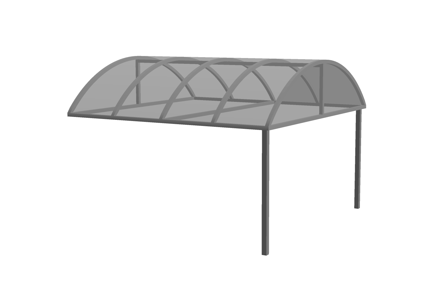 3D model of a round marquee awning