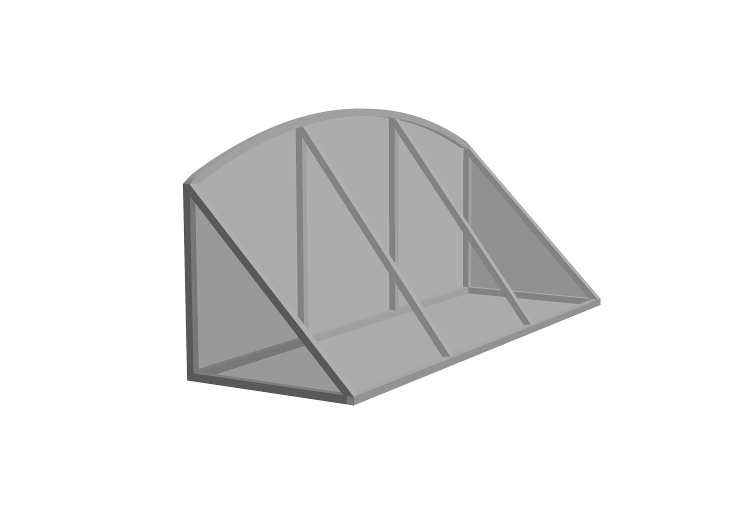 3D model of a rounded traditional awning