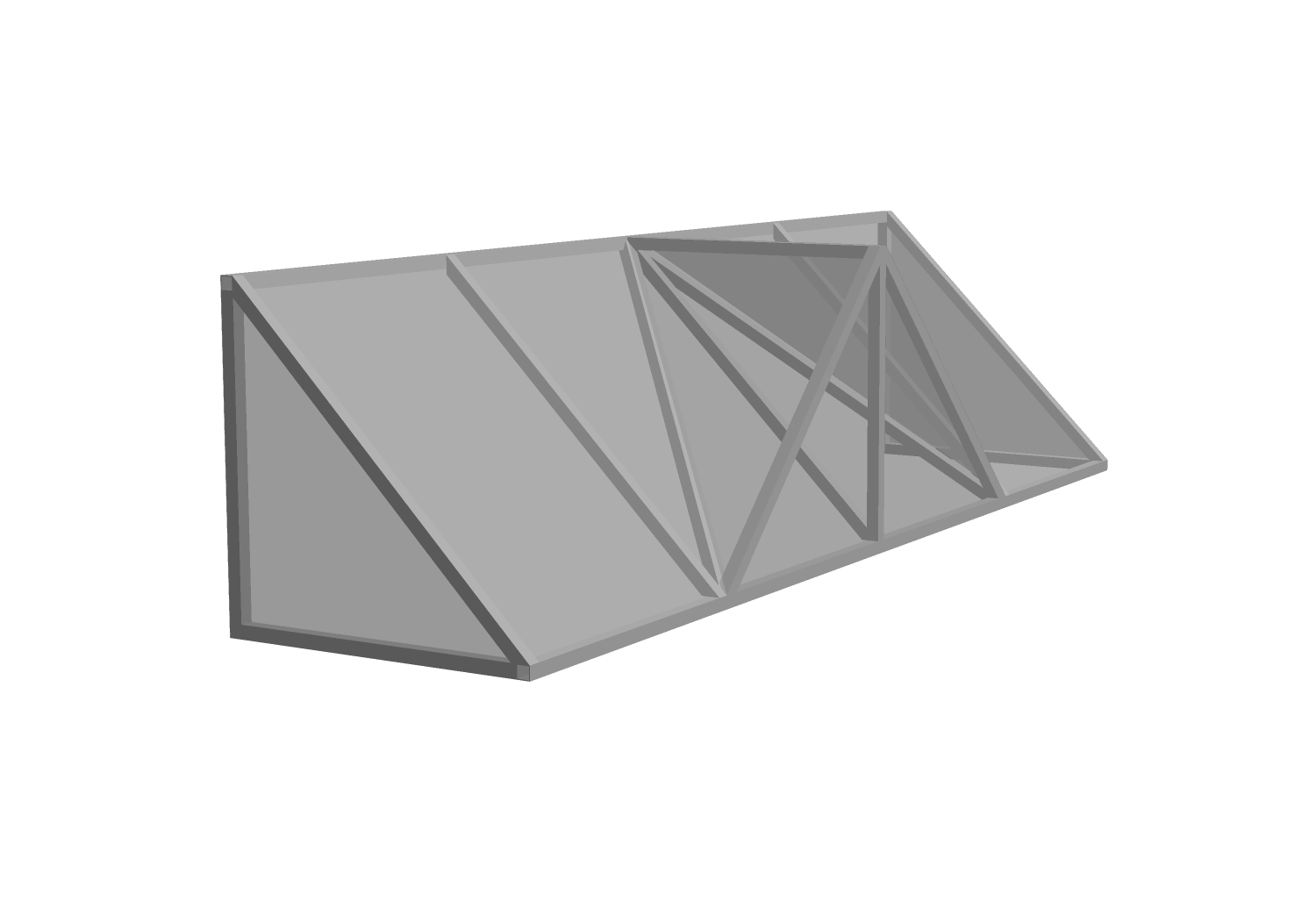 3D model of a traditional gable combo marquee awning