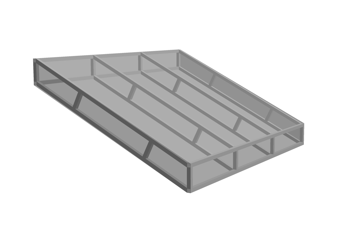 3D model of a traditional roof awning