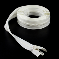 YKK Vislon #10 Separating Zipper Automatic Lock Double Pull Plastic Slider #VFUVOL107TX 120' White (Standard Pack 10 Each) $9.13