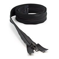 YKK Vislon #8 Separating Zipper Automatic Lock Short Single Pull Metal Slider #VFUVOL-86 DA E 36' Black (Standard Pack 25 Each) $2.86