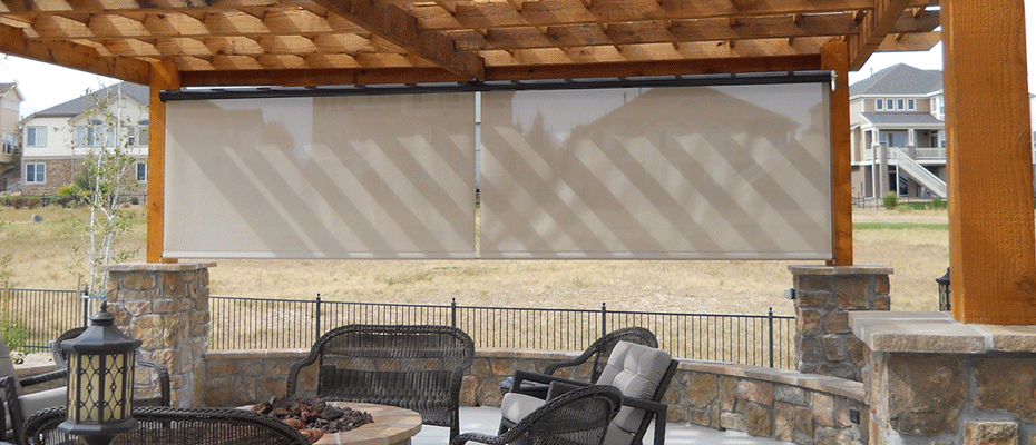 back porch with shade screen