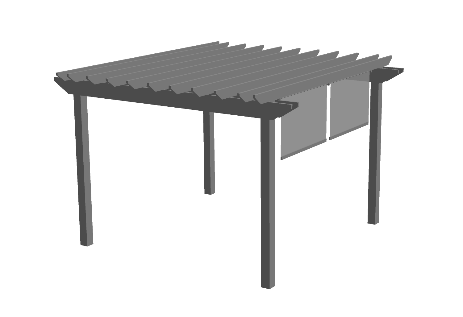 3D model of a pergola awning