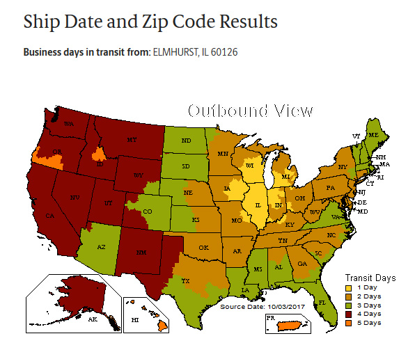 ups ground maps ups ground zone chart map