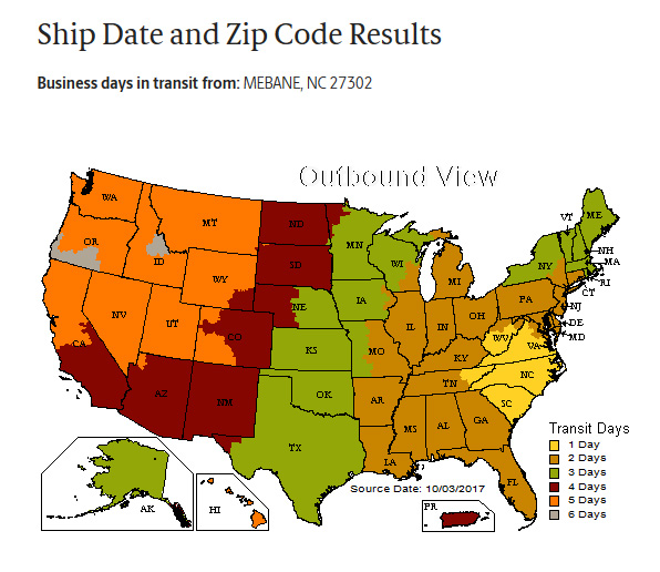 Ups Ground Shipping Chart